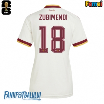 Spania Martin Zubimendi #18 Echipament de Fotbal Replică Mondial 2026 Femei Deplasare